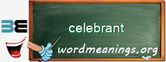 WordMeaning blackboard for celebrant